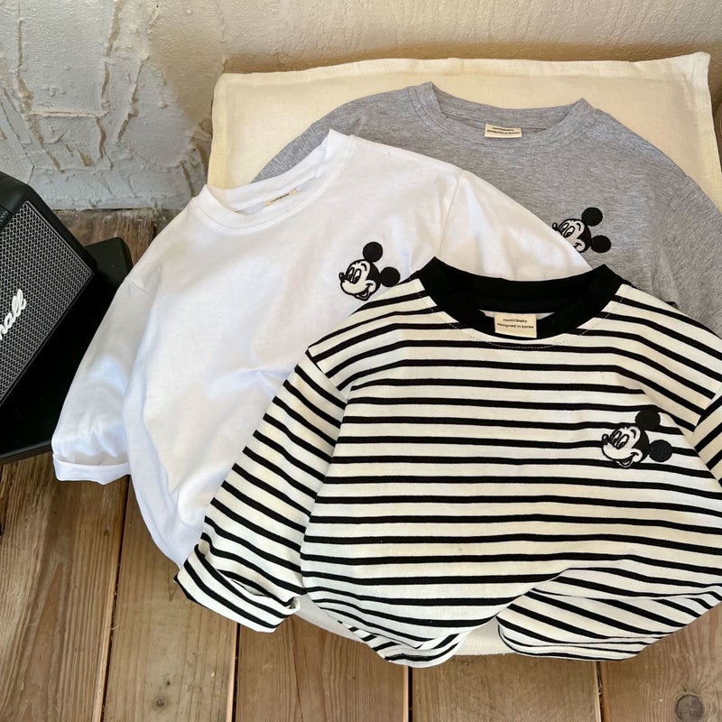 New Cotton Children'S Cartoon Striped Long Sleeve Korean Fan Baby Boys And Girls T-Shirt All-Match Base Shirt Top Trendy T - Image 2