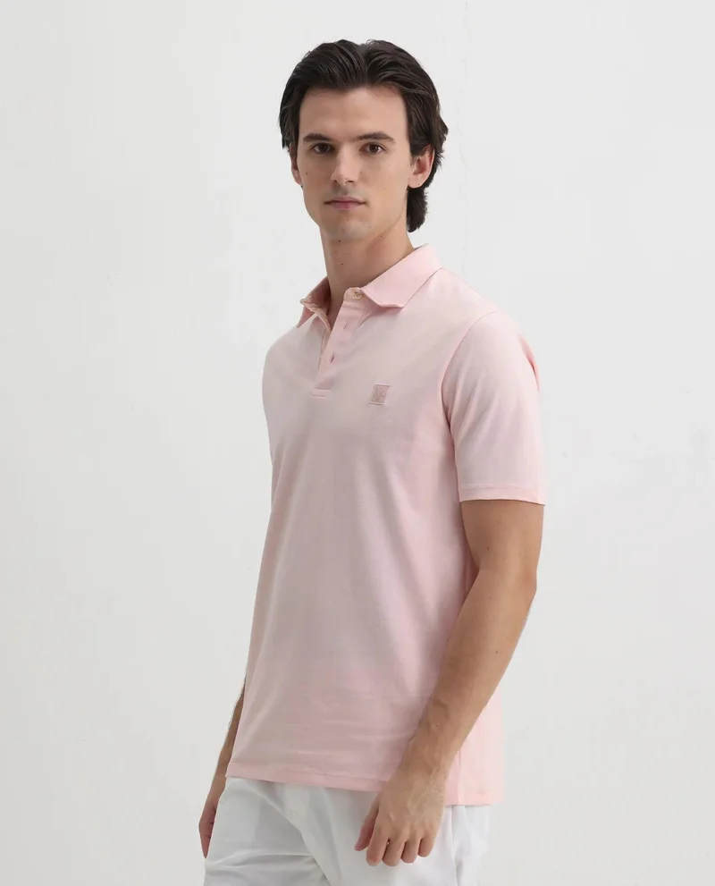 Rare Rabbit Men's Printed Placket Cotton Polo