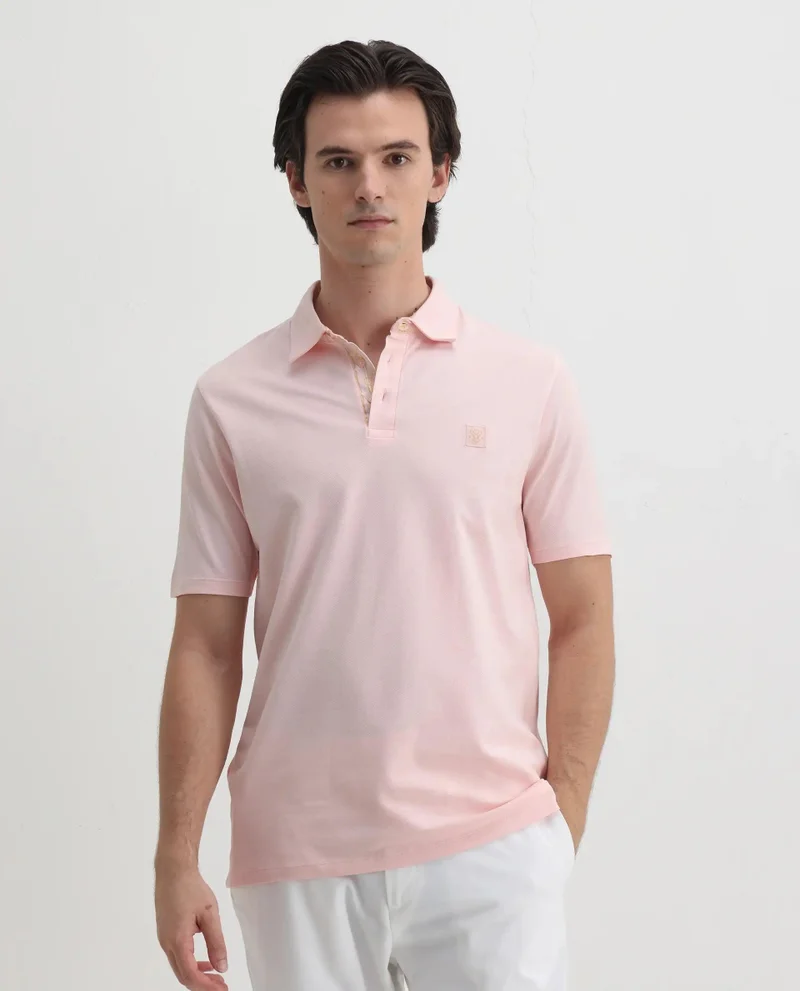 Rare Rabbit Men's Printed Placket Cotton Polo