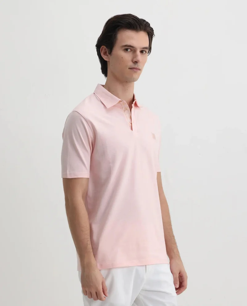 Rare Rabbit Men's Printed Placket Cotton Polo