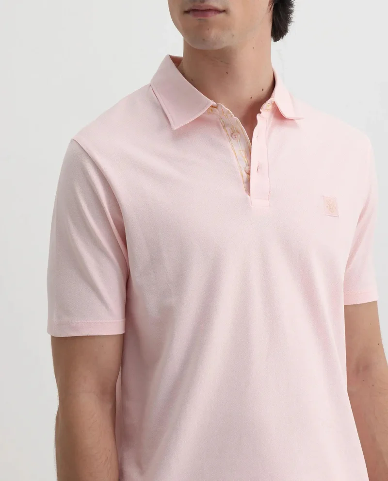 Rare Rabbit Men's Printed Placket Cotton Polo