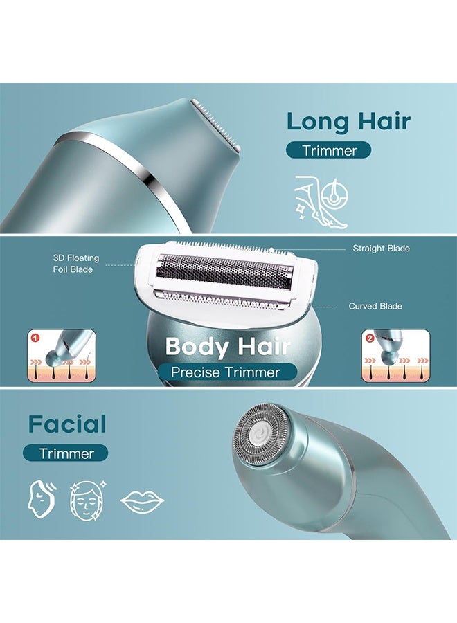 general Electric Shaver for Women Lady Epilator Electric Razors Kit Hair Remover for Face Chin Arm Leg Armpit Bikini Trimmer Painless Waterproof USB Rechargeable Dry Wet with Detachable Head 3 in 1 - Image 4
