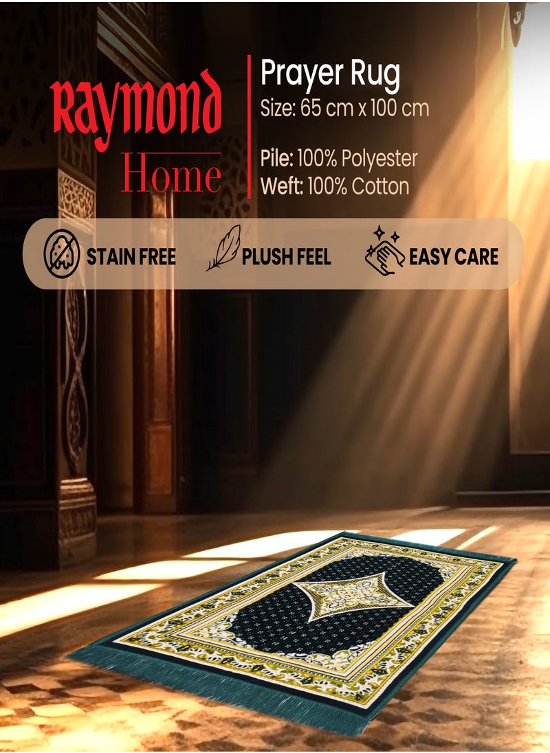 Raymond Raymond Home Prayer Mat Traditional Elegant prayer Rugs Janamaz Islamic Yarn Dyed Namaz Mat 650 GSM 4 MM Pile - (65 * 100 CM)  - Image 4