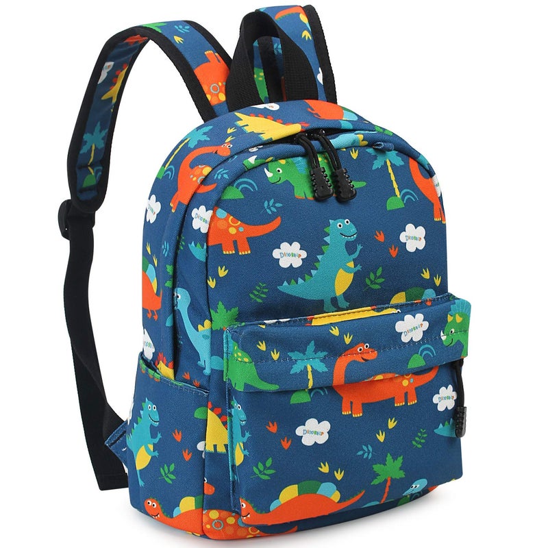 Zicac Kid Book Backpack Baby Child School Bag Kindergarten Canvas Daypack Cartoon Coin Purse, Blue, M - Image 1