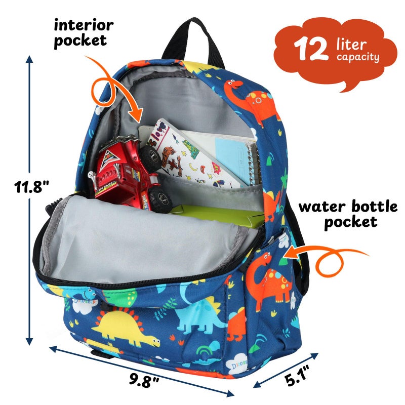 Zicac Kid Book Backpack Baby Child School Bag Kindergarten Canvas Daypack Cartoon Coin Purse, Blue, M - Image 2