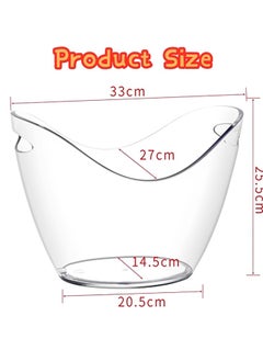 Beauenty Ice Bucket Wine Bucket,8L Wine Bucket Chiller for Parties,Clear Acrylic Cooler Bucket for Champagne Wine Drinks Beer,Beverage Tub,Ice Tub,Bar Supplies  - Image 2