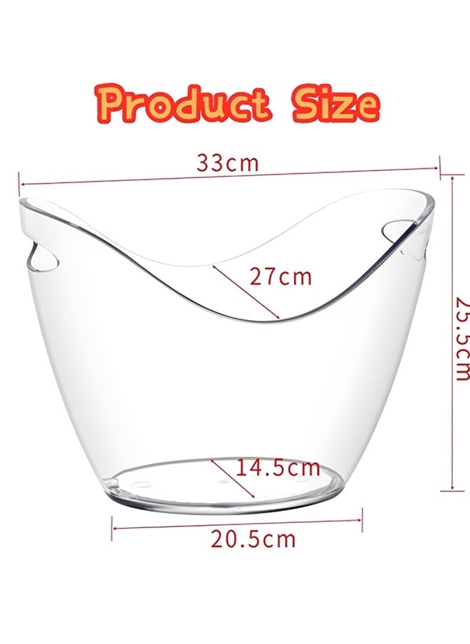 Beauenty Ice Bucket Wine Bucket,8L Wine Bucket Chiller for Parties,Clear Acrylic Cooler Bucket for Champagne Wine Drinks Beer,Beverage Tub,Ice Tub,Bar Supplies  - Image 2