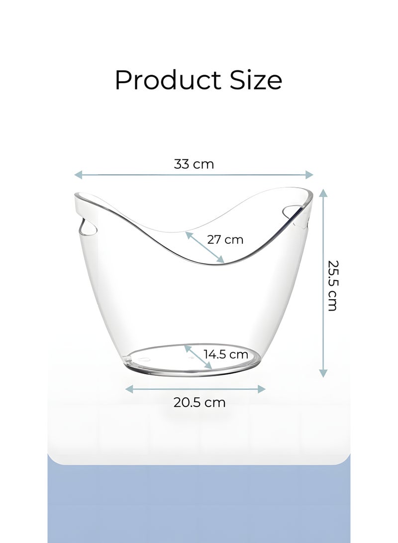 Beauenty Ice Bucket Wine Bucket,8L Wine Bucket Chiller for Parties,Clear Acrylic Cooler Bucket for Champagne Wine Drinks Beer,Beverage Tub,Ice Tub,Bar Supplies - Image 4