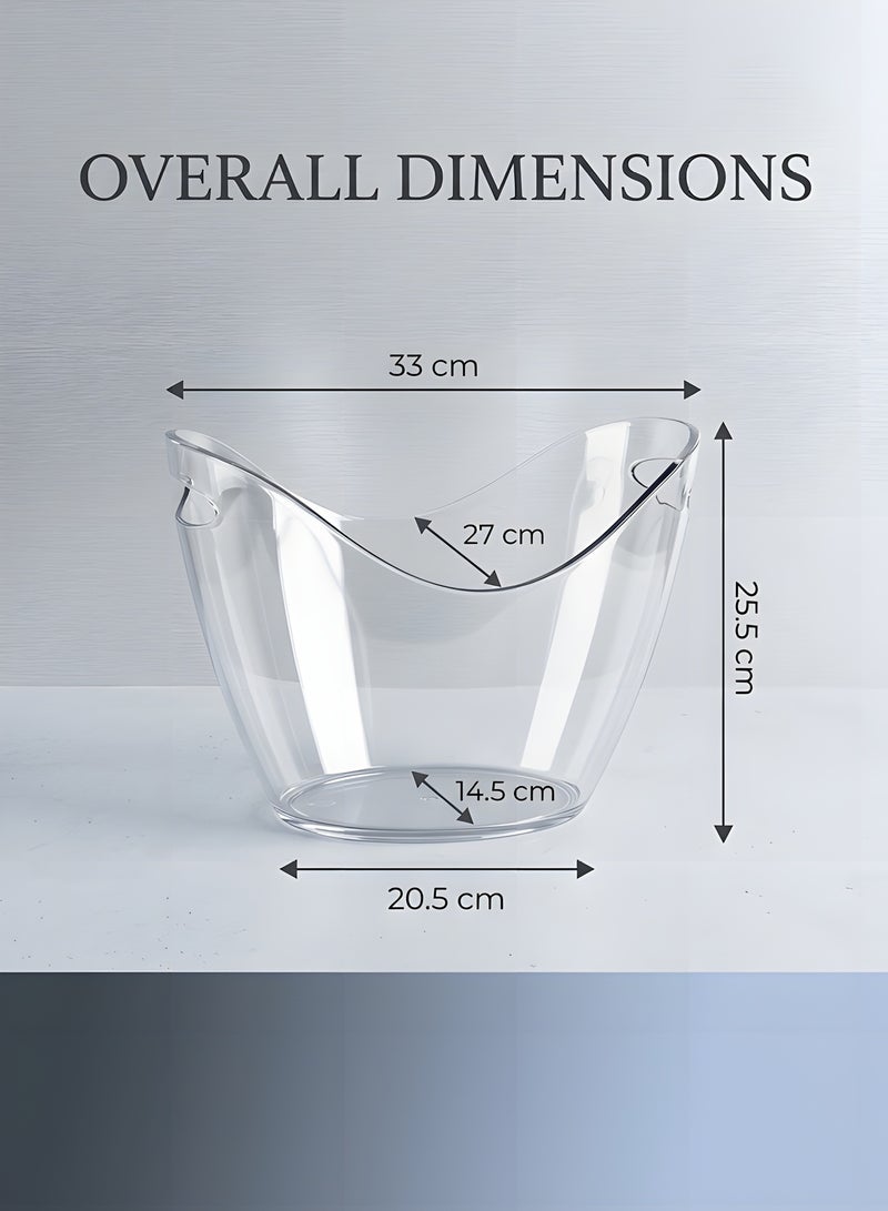 بيوينتي دلو تبريد الثلج دلو ، 8 لتر دلو التبريد للحفلات، دلو مبرد أكريليك لمشروبات الشمبانيا والمشروبات الباردة والبيرة، حوض المشروبات، حوض الثلج، لوازم البار. - Image 4