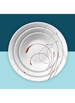 Corelle Splendor Chip And Break Resistant 16Pc Dinner Set Service For 4 Red Gray 29  - Image 4