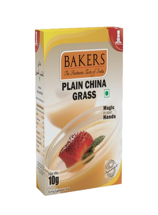 BAKERS Plain China Grass (Agar Agar) - 100% Natural Plant-Based Gelatin Substitute | Ideal for Jelly, Pudding, Vegan Cheese, Custard & Desserts | 6 Pack (10g x 6) | 60g - Image 1