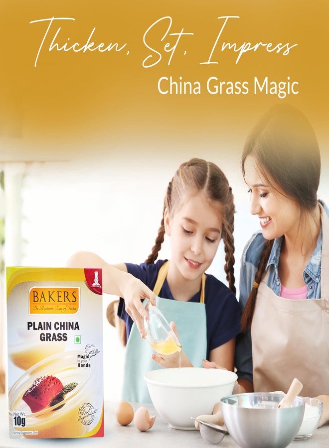 BAKERS Plain China Grass (Agar Agar) - 100% Natural Plant-Based Gelatin Substitute | Ideal for Jelly, Pudding, Vegan Cheese, Custard & Desserts | 6 Pack (10g x 6) | 60g - Image 4