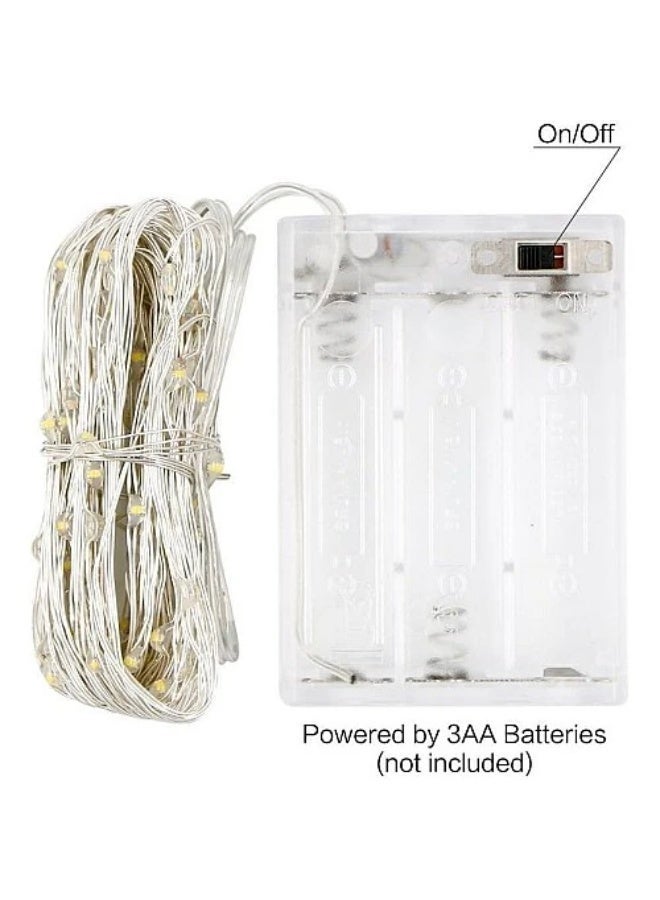 Hummer LED string lights, decorative string lights, yellow light color, battery operated, 10 meters long - Image 5