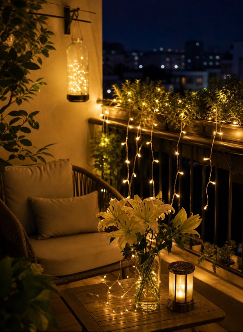 Hummer LED string lights, decorative string lights, yellow light color, battery operated, 10 meters long - Image 3