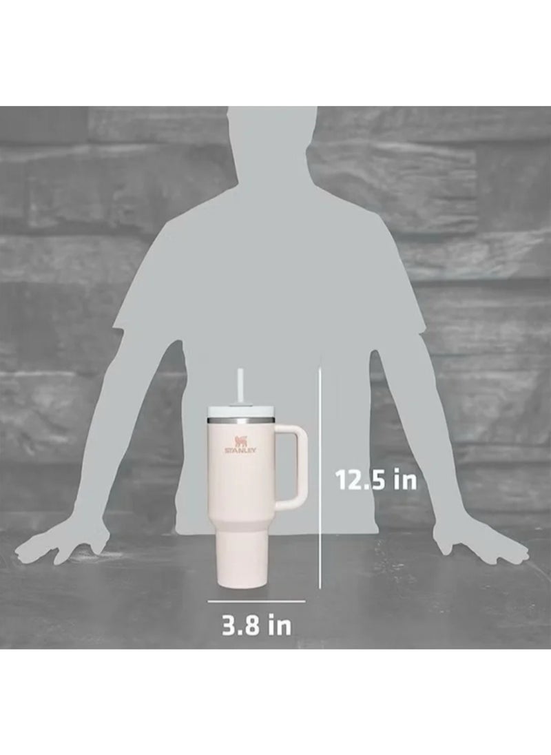 Quencher H2.0 FlowState Stainless Steel Vacuum Insulated Tumbler with Lid and Straw for Water, Iced Tea or Coffee, Smoothie and More, 40oz Light Blue