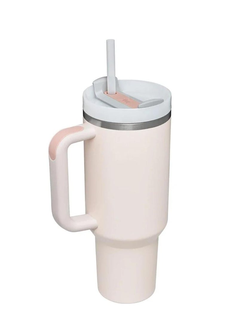 Quencher H2.0 FlowState Stainless Steel Vacuum Insulated Tumbler with Lid and Straw for Water, Iced Tea or Coffee, Smoothie and More, 40oz Light Blue