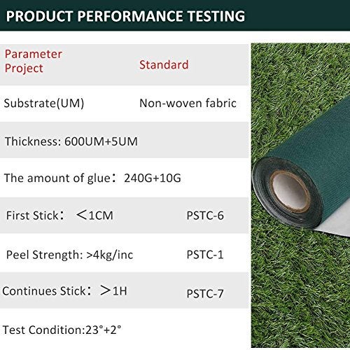 Garosa Zerodis Artificial Grass Seaming Tape, Single-Sided Self-Adhesive Joining Fixing Tape for Connecting Synthetic Turf Lawn Carpet, 6in6.4ft - Image 3