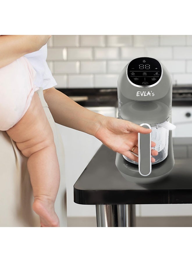 EVLA'S Replacement Stirring Cup & Blade with Steaming Basket for EVLA'S Baby Food Maker - Gray - Image 3