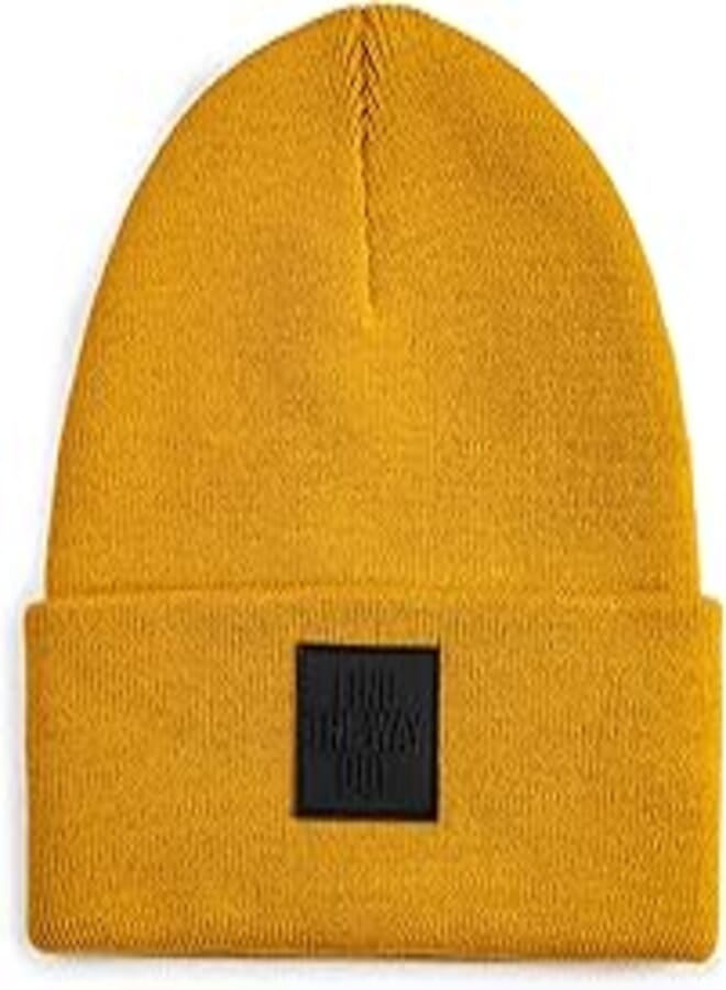 Koton Men Basic Beanie Slogan Tag Printed Folded Detailed
