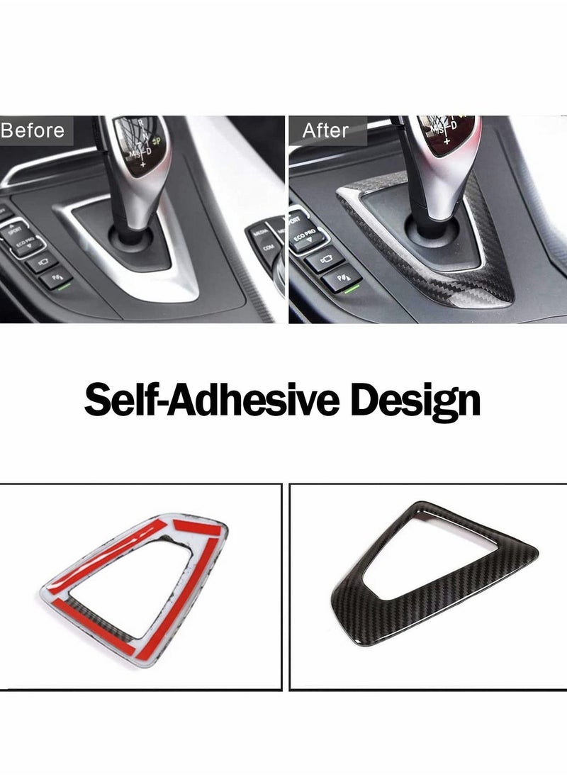 Y&D - Control Gear Box Trim, Carbon Fiber Car Shift Knob Panel Frame Cover Sticker Interior Trim Decoration Set Fit Accessories for BMW F21/F22/F23/F30/F32/F33/F34/F35/F36 Series14-18 - Image 1