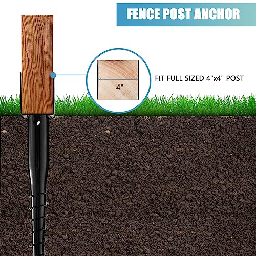 Furnishh No Dig Ground Anchor - 27" U Model Post Stake for Mailbox and Fence Posts, Black - Image 2