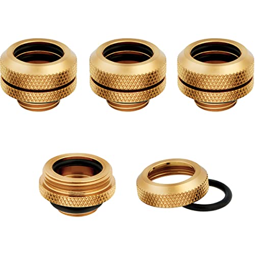 Corsair Hydro X Series, XF Hardline 14mm OD Fittings, Four Pack (G1/4" BSPP Port Threads, Solid Brass Durability, Compatible with Additional Hydro X Adapters) Gold - Image 3