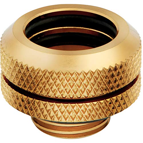 Corsair Hydro X Series, XF Hardline 14mm OD Fittings, Four Pack (G1/4" BSPP Port Threads, Solid Brass Durability, Compatible with Additional Hydro X Adapters) Gold - Image 1