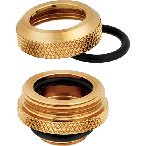 Corsair Hydro X Series, XF Hardline 14mm OD Fittings, Four Pack (G1/4" BSPP Port Threads, Solid Brass Durability, Compatible with Additional Hydro X Adapters) Gold - Image 2
