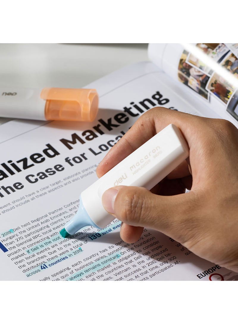 ديلي قلم تمييز أزرق باستيل برأس مشطوف 1-5 مم، سريع الجفاف، لتدوين الملاحظات ورسم الرسوم التوضيحية، عبوة من 10 قطع - Image 3