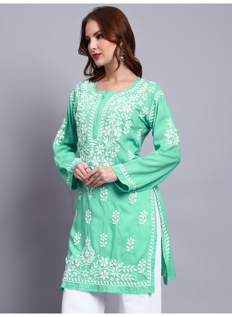 الايا كرتي مودال مطرزة يدوياً بشيكانكاري للنساء - Image 4