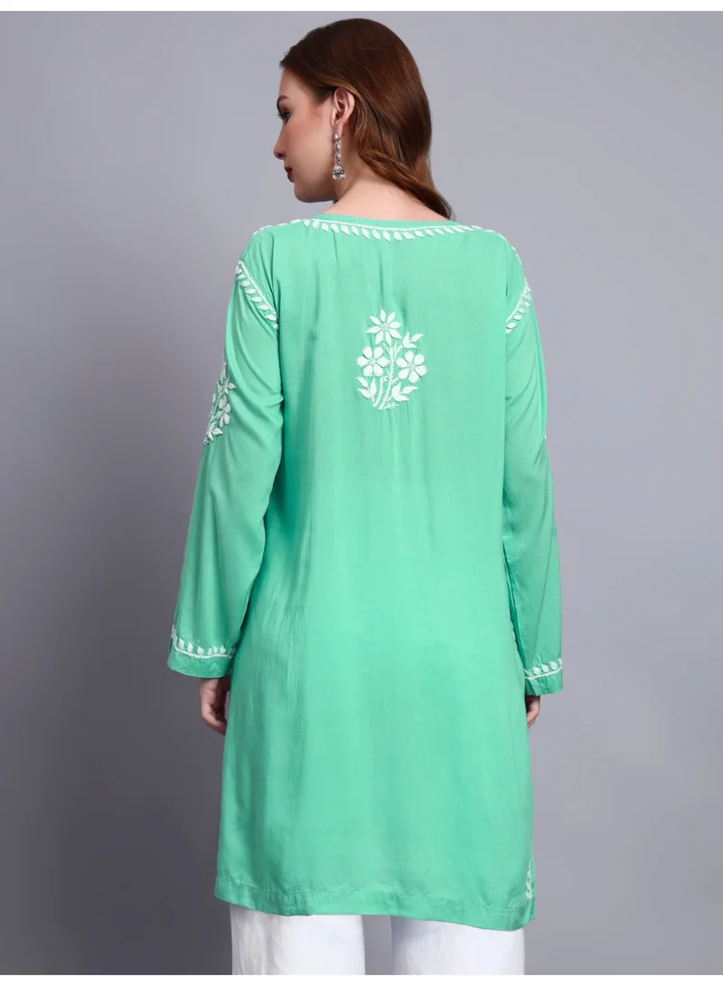 Alaya Women Hand Embroidered Chikankari Modal Kurti -AL3702