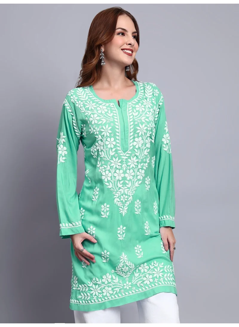 الايا كرتي نسائي مطرز يدوياً شكنكاري من المودال - AL3702