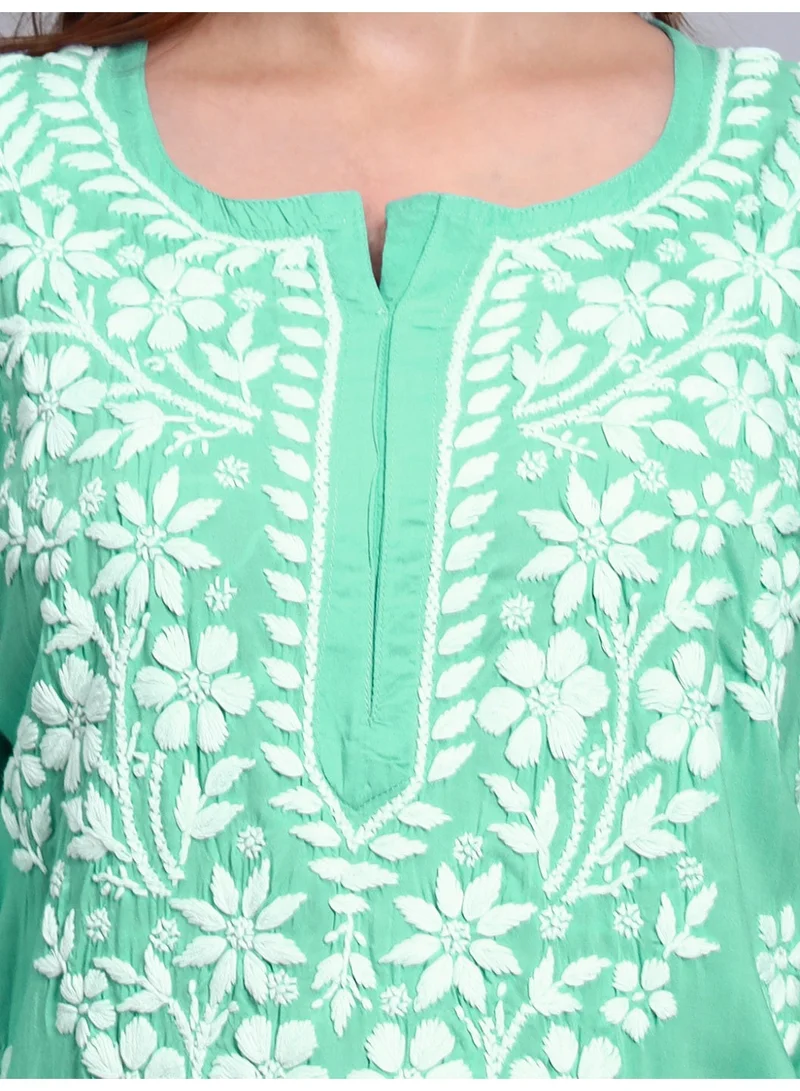 الايا كرتي نسائي مطرز يدوياً شكنكاري من المودال - AL3702