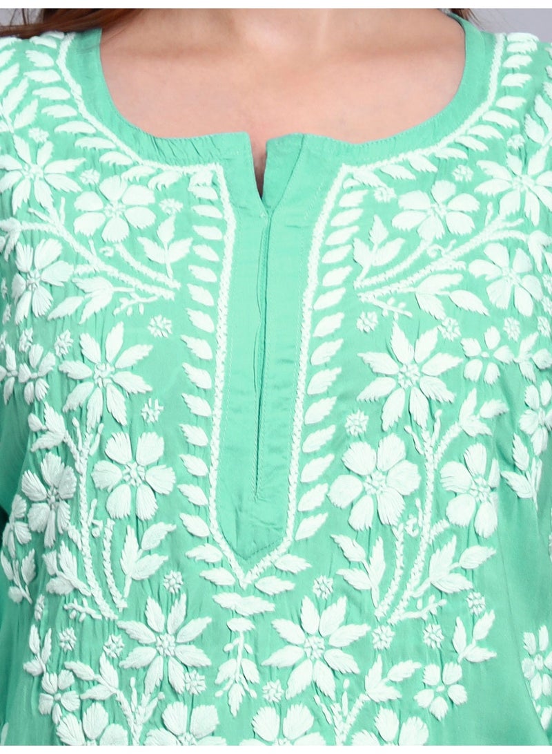 الايا كرتي مودال مطرزة يدوياً بشيكانكاري للنساء - Image 2