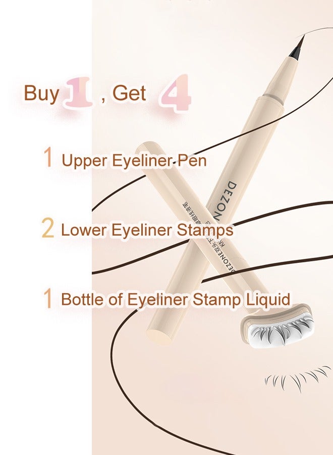 DEZONE Three-in-one eyeliner&Lower eyelash seal(with  Eyeliner Stamp Liquid) - Image 2