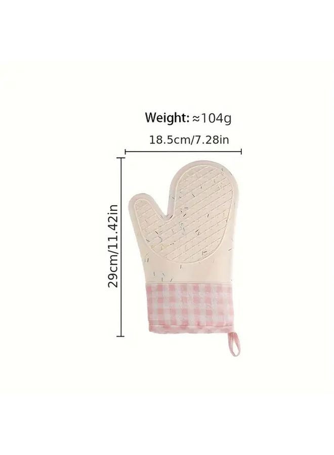 Thickened White Silicone Kitchen Gloves Non Slip Heart Pattern Durable Flexible - Image 4