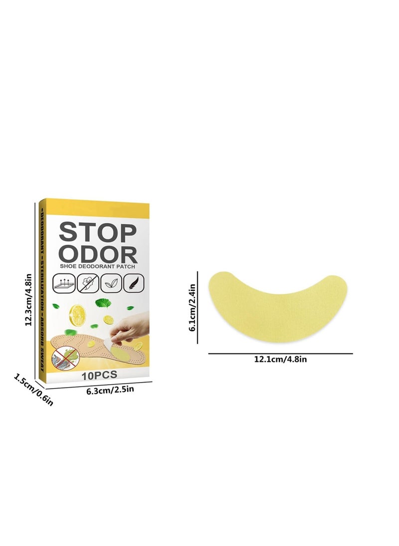Plan A - Shoe Deodorizer Patches – Pack of 10 | Sterilize & Absorb Sweat for Deodorizing & Foot Care | Ultra Thin & Breathable Patches with Lemon Scent | Ideal for Sports & Everyday Shoes - Image 1