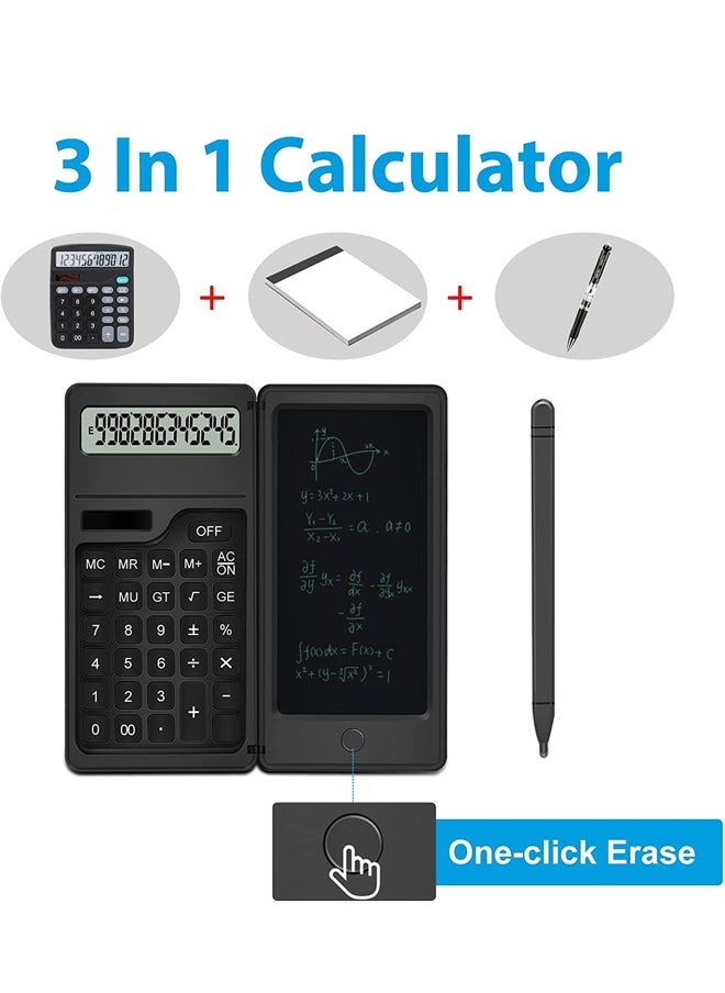 Generic - 12 Digits LCD Display Solar Desktop Calculator with Notepad - Image 1