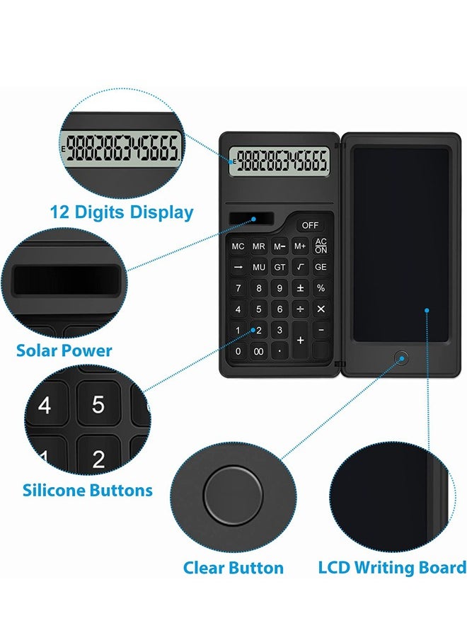 Generic - 12 Digits LCD Display Solar Desktop Calculator with Notepad - Image 1