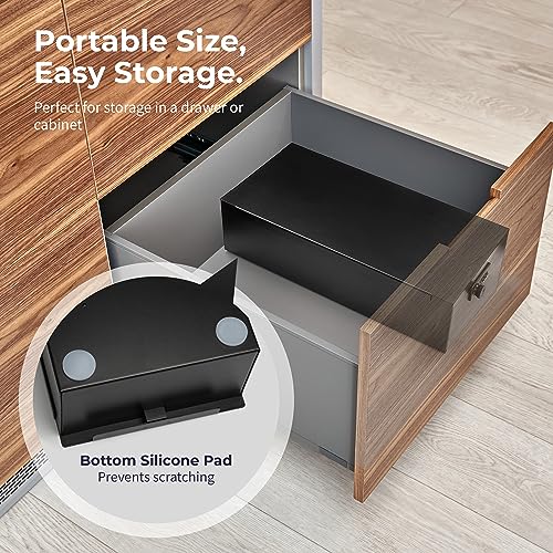 Volcora Cash Box Money Organizer - 15” x 7.5” x 4” Cashbox 5 Compartments Drawer Tray - Bills and Coin Slot with Combination Lock for POS Register, Kiosk, Retail, Personal and Business Use, Black - Image 5