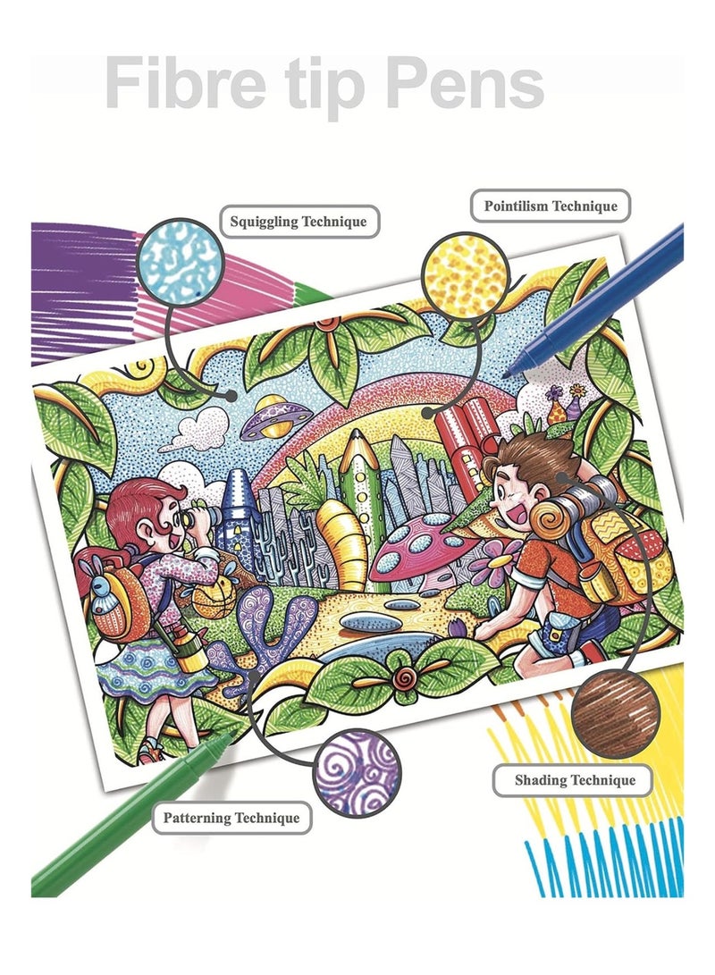 FABER-CASTELL 20-Piece Fibre Tip Colouring Pens Assorted Colours - Image 2