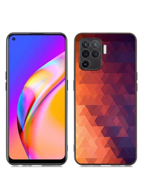 جراب خلفي شفاف هجين صلب من OKTEQ TPU باللون الأحمر الأزرق لهاتف Oppo A94 4G / F19 Pro / Reno5 Lite