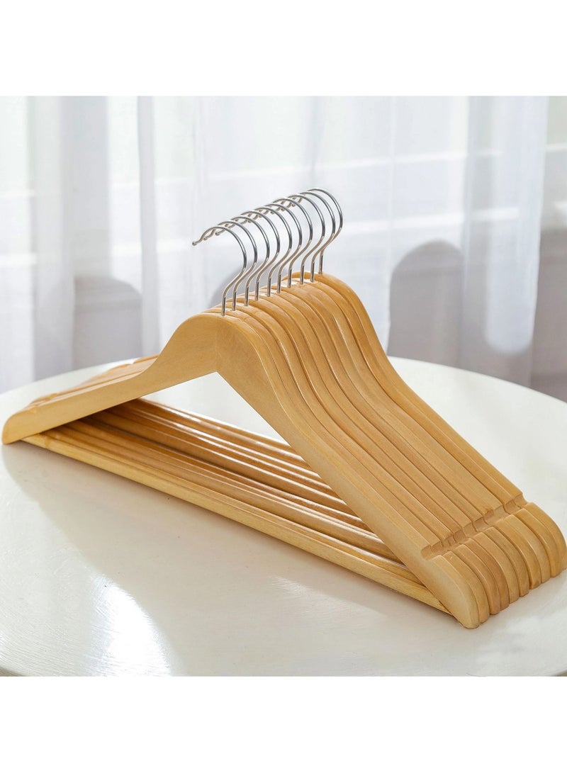 10PCS Solid Wood Hangers Wooden Clothes Hangers Seamless Wood Clothes Hangers - Image 2