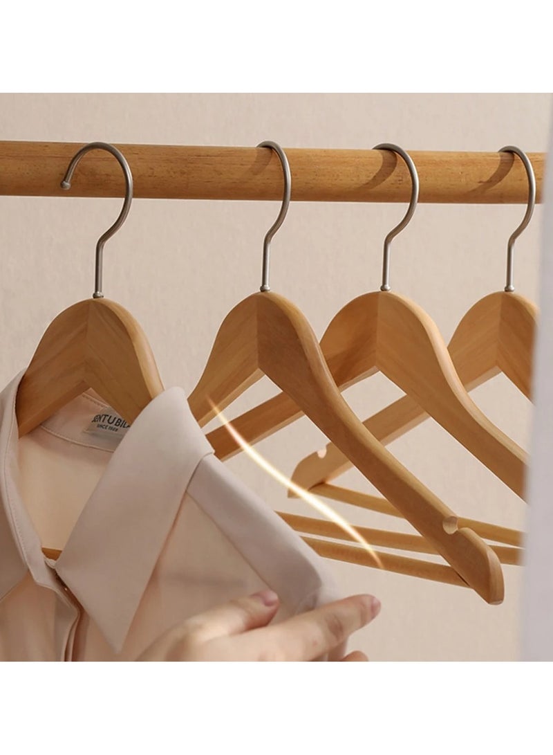 10PCS Solid Wood Hangers Wooden Clothes Hangers Seamless Wood Clothes Hangers - Image 3