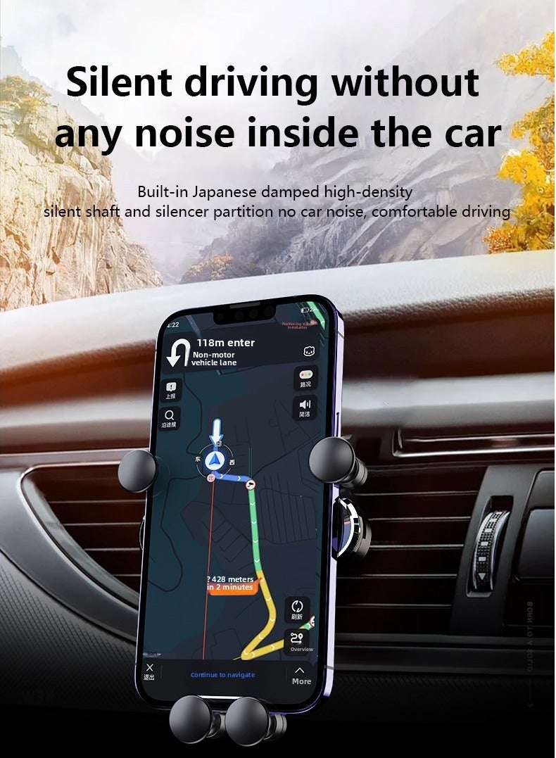 Car Phone Holder, Vent Mount with Locking Hook | Anti-Shake, Ultra Stable Car Phone Mount for Secure Hands-Free Navigation，Compatible With iPhone 17/16/15 Series ,Samsung S25 S24, Xiaomi etc - Image 3