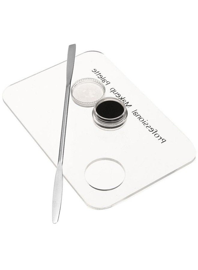MEYA Set of 2 Acrylic Cosmetic Makeup Mixing Plate Nail Art Polish Gel Foundation Eyeshadow Eyes Mixing Palette with Spatula Rod Tool Set - Image 3