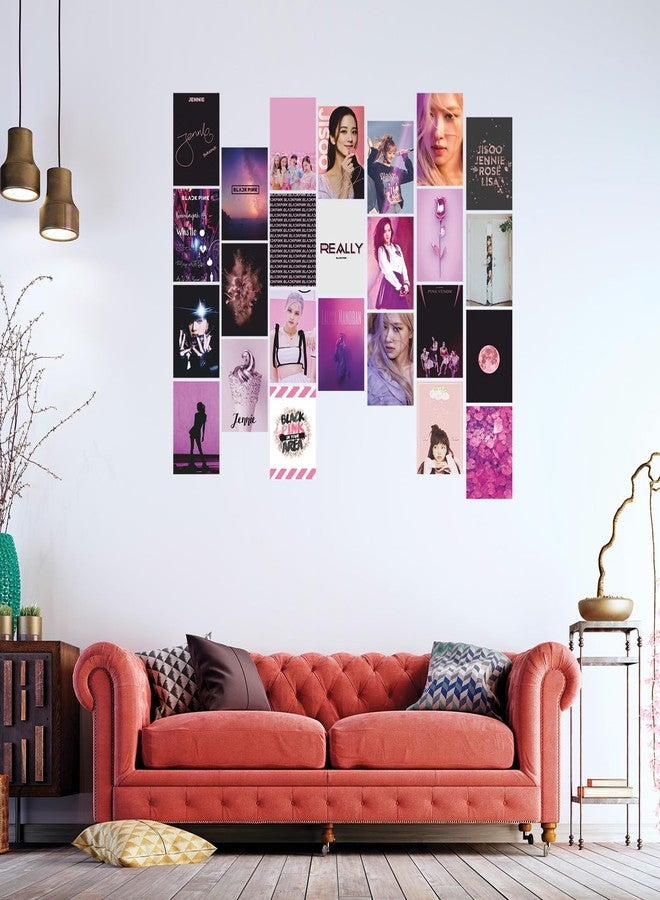 CVANU BLACKPINK Boho Style Aesthetic Collage Kit Mini Poster for Wall Decor Multicolor 25pcs (6inchX4inch)_202309-114/2 - Image 1