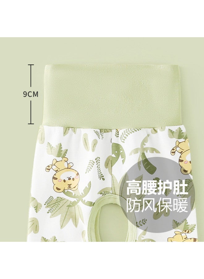 Doxiluka newborn Baby Pants - High Waist, Belly Protection, Casual Sleepwear, Cartoon Home Pants For Spring/autumn - Image 5