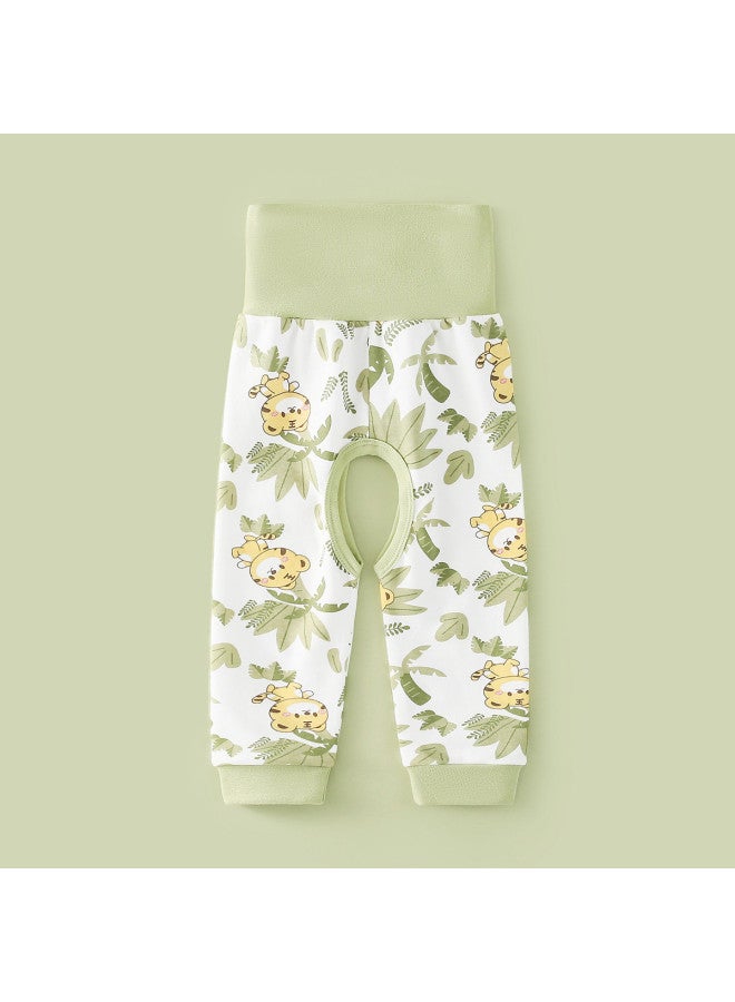 Doxiluka newborn Baby Pants - High Waist, Belly Protection, Casual Sleepwear, Cartoon Home Pants For Spring/autumn - Image 2