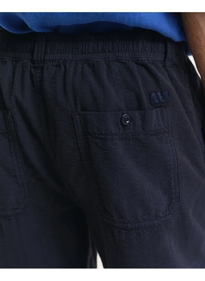 غانت Regular Fit Garment Dyed Seersucker Shorts